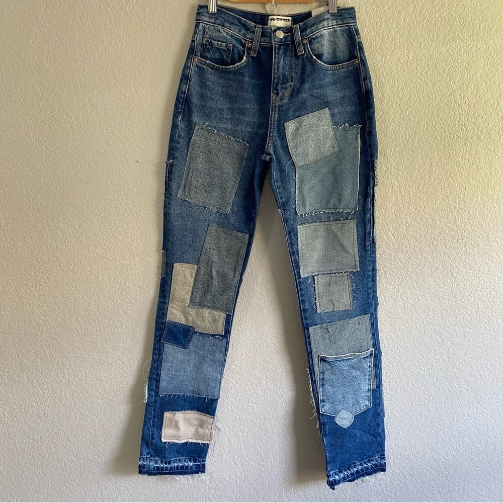 NEW Free People We The Free Bare With Me Jeans Patchwork denim - Picture 4 of 12